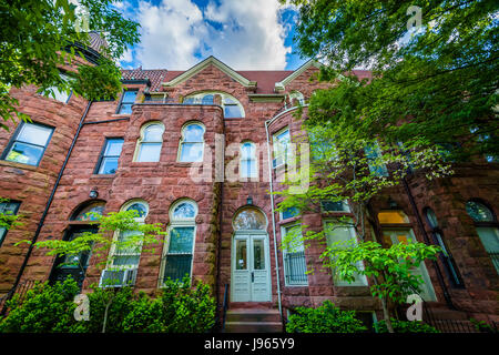 Reihenhäuser in Bolton Hill, Baltimore, Maryland. Stockfoto