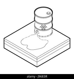 Vom Fass-Symbol verschütten Giftmüll Stock Vektor