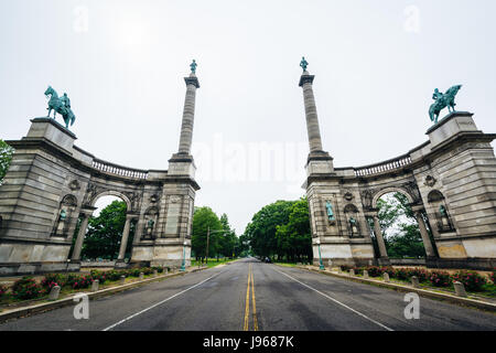 Der Smith Memorial Arch, im Westen Fairmount Park in Philadelphia, Pennsylvania. Stockfoto