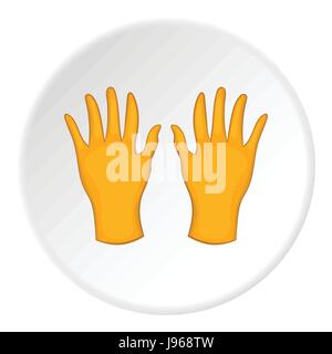 Gelbe Handschuhe Symbol, Cartoon-Stil Stock Vektor