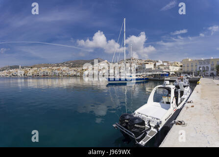 Ermoupoli Hafen von Syros Stockfoto