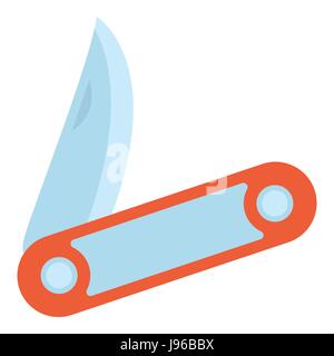 Taschenmesser-Symbol, flachen Stil Stock Vektor