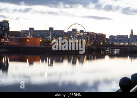 Blick von Brunswick Dock Albert Dock Stockfoto