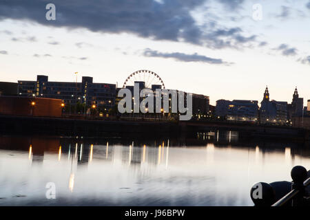 Blick von Brunswick Dock Albert Dock Stockfoto