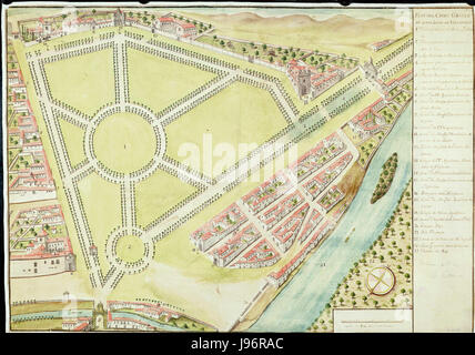 Plano del Campo Grande de Valladolid (ca. 1780) Stockfoto