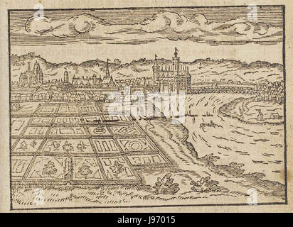 Das Theatrum Vrbium 00259 ist Teil einer Sammlung mit detaillierten Karten oder Stadtansichten von Dresden. Diese Illustrationen bieten eine historische Perspektive auf das städtische Layout, die Sehenswürdigkeiten und die Architektur der Stadt während der Zeit der Veröffentlichung. Stockfoto