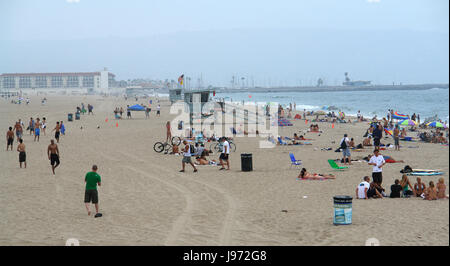 Hermosa Beach, Strandwache, Los Angeles, California, Vereinigte Staaten von Amerika, Nordamerika Stockfoto