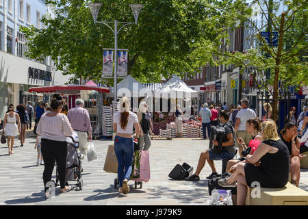 Freitag Markt, High Street, Chelmsford, Essex, England, UK Stockfoto