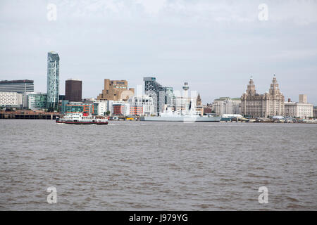 Blick über die Flüsse Mersey Liverpool uk Stockfoto