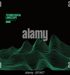 Abstrakte Landschaft Hintergrund. Array mit dynamische Partikel. Vektor-Illustration Stock Vektor