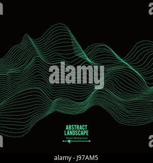 Abstrakte Landschaft Hintergrund. Array mit dynamische Partikel. Vektor-Illustration Stock Vektor