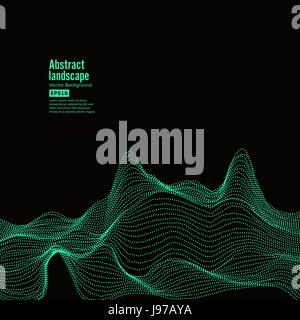 Abstrakte Landschaft Hintergrund. Cyberspace mit dynamische Partikel. Vektor-Illustration Stock Vektor