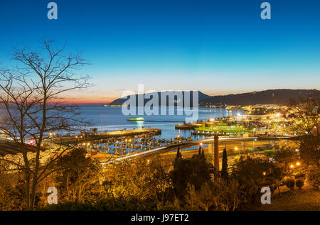 Setubal und Fluss Sado mit seiner Bucht, gehört zum UNESCO-Club der schönsten Buchten der Welt. Portugal Stockfoto