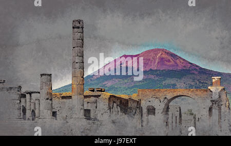 Der berühmten antiken Stätte von Pompeji, in der Nähe von Naples. Stockfoto