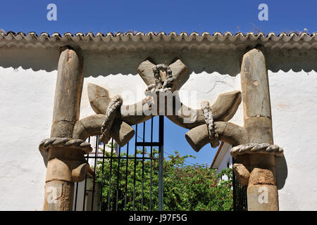 Der herrliche Tür Paço Ducal (Palast der Duc) von Vila Viçosa. Portugal Stockfoto