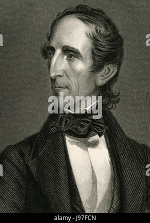 Antike c1860 Gravur, John Tyler. John Tyler (1790-1862) war der 10. Präsident der Vereinigten Staaten (1841Ð45). Er war auch kurz, der zehnte Vizepräsident (1841), in diesem Amt auf dem 1840 Whig-Ticket mit Harrison gewählt. QUELLE: ORIGINAL GRAVUR. Stockfoto