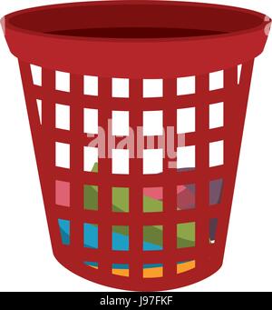 Kunststoff Warenkorb Wäscherei-Symbol Stock Vektor