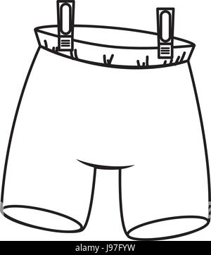 Shorts in der Wäsche hängen Stock Vektor