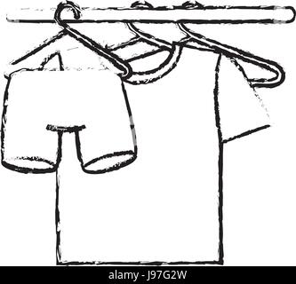 Shirts in der Wäsche hängen Stock Vektor