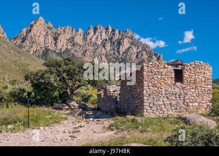 Alte verlassene Ranch-Haus in Organ Mountains Desert Gipfeln National Monument, in der Nähe von Las Cruces, New Mexico Stockfoto