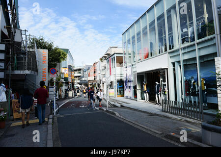 Die Seitenstraßen von Omotesando Bereich sind voll von kleinen Boutiquen und trendigen Cafés und Bars. Stockfoto