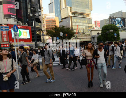 Kreuzung Shibuya in Tokio, Japan Stockfoto