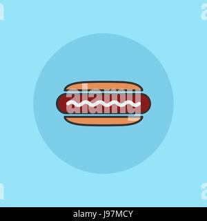 Hot Dog einfach flach Vektor Illustration Symbol. Stock Vektor