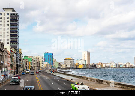 Der Malecon Havanna Malecon Habana, Malecon, Strandpromenade, Centro Habana, Havana, Kuba, La Habana kubanische Küste Kuba Karibik-Insel Stockfoto