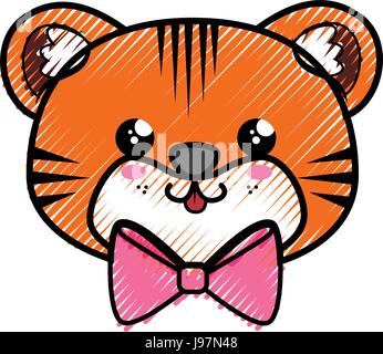 Tiger-Kawaii-cartoon Stock Vektor