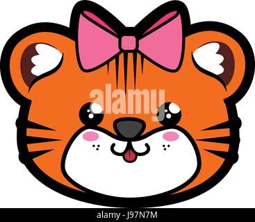 Tiger-Kawaii-cartoon Stock Vektor