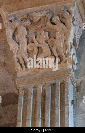 Frankreich, Saone-et-Loire, Autun, Saint Lazare Kathedrale, Kapital, die Steinigung von Saint Etienne Stockfoto