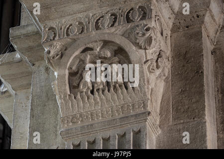 Frankreich, Saone-et-Loire, Autun, Saint Lazare Kathedrale, Kapital, drei Hebräer im Ofen Stockfoto