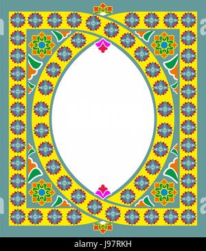 Islamische und arabische Rahmen Muster mit Platz für Text. Geometrische abstrakte orientalischen Motiv. Muslimische dekorative Teppich. Vektor-Hintergrund-illustration Stock Vektor