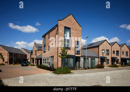 Moderne Häuser am Barratt Cottham Höhen nr Preston in Lancashire, uk. Stockfoto