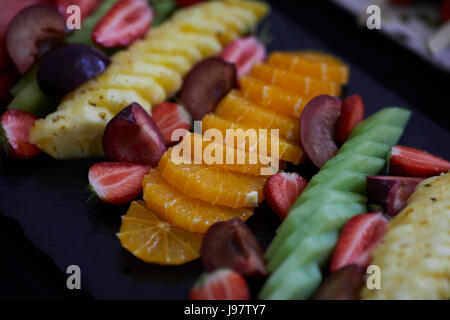 Obst Teller vom buffet Stockfoto
