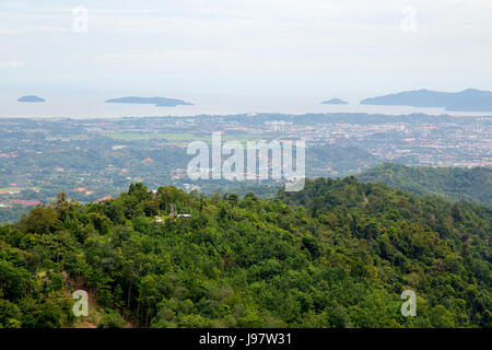 Luftaufnahme von Kota Kinabalu, Sabah, Malaysia. Stockfoto