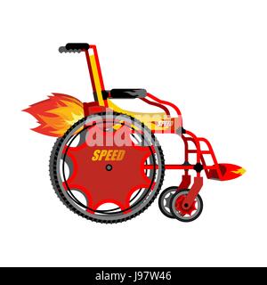 High-Speed-Rollstuhl. Lehrstuhl fr Behinderte mit Turbo Beschleunigung.  Turbo-Turbine und Motor Feuer. Lehrstuhl fr Geschwindigkeit. Kinderwagen  fr behinderte Menschen. Tur Stock-Vektorgrafik - Alamy