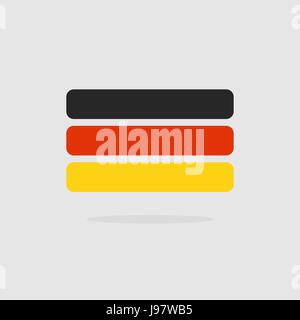 Deutschland-Flagge, stilisierte Flagge Deutsch von geometrischen Elementen. Vektor-illustration Stock Vektor