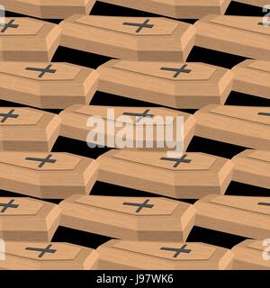 Holzsärge Musterdesign. Vektor Hintergrund Friedhof Stock Vektor