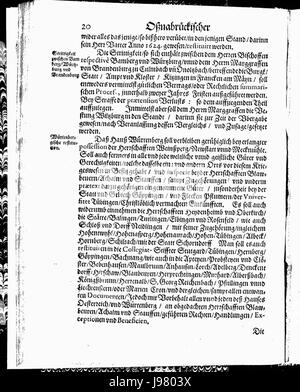 Der Westfälische Friede von 1649, ein bedeutendes Dokument zum Ende des Dreißigjährigen Krieges in Europa. In diesem Dokument wird das 1649 unterzeichnete Friedensabkommen dokumentiert, das in der europäischen Geschichte von entscheidender Bedeutung ist. Stockfoto