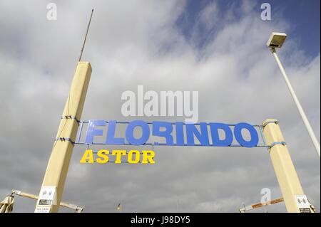 Viareggio, Ferienort in Versilia, Nord Küste der Toskana (Italien), Eintritt in einem Beach resort Stockfoto