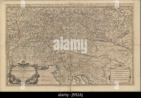Partie du Cercle d'Austriche, Ou Sont Les Duche de Stirie, de Carinthie, de Carniole et Autres Estats Hereditaeires e la Maison d'Austriche 1692 Stockfoto