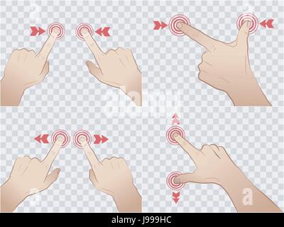 Touchscreen-Gesten Stock Vektor