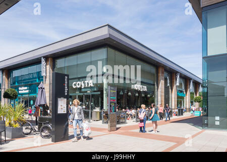 Costa Coffee-Shop, Einkaufszentrum Whiteley, Whiteley, Hampshire, England, Vereinigtes Königreich Stockfoto