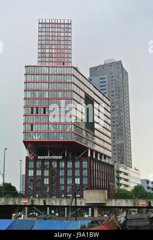 Havensteder Bürogebäude und andere hohe Aufstieg Gebäude Rotterdam, Niederlande Stockfoto