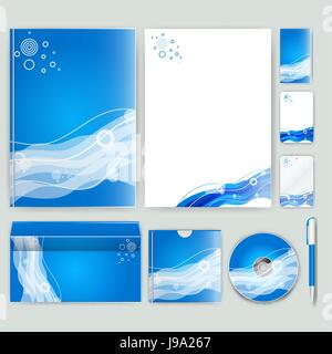 Corporate Identity-Vorlage mit farbigen Elementen. Vektor-Unternehmen-Business-Stil für Brandbook, Bericht und Leitlinie. Stock Vektor