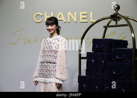 Tokio, Japan. 31. Mai 2017. Japanische Schauspielerin stellt Nana Komatsu bei einem Foto-Shooting von Chanel Métiers d ' Art Kollektion in Tokio auf Mittwoch, 31. Mai 2017. Kredite: Yoshio Tsunoda/AFLO/Alamy Live-Nachrichten Stockfoto