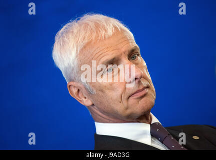 Berlin, Deutschland. 1. Juni 2017. Matthias Müller, Vorstandsvorsitzender der Volkswagen AG, abgebildet im Bundeskanzleramt in Berlin, Deutschland, 1. Juni 2017. Foto: Rainer Jensen/Dpa/Alamy Live-Nachrichten Stockfoto