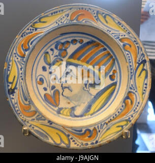 Talavera Teller, Keramik Museo Nacional de Artes Decorativas Madrid, Spanien-DSC08076 Stockfoto