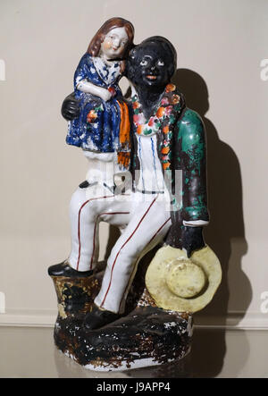 Onkel Tom und Eva, Staffordshire, England, 1855 1860, glasiert und bemalt Keramik Concord Museum Concord, MA DSC05597 Stockfoto